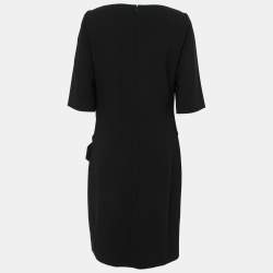 Burberry  Black Crepe Buckle Detail Dress M