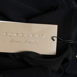Pre Owned Burberry Black Silk D-Ring Detail Short Sleeve Dress S