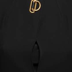 Pre Owned Burberry Black Silk D-Ring Detail Short Sleeve Dress S