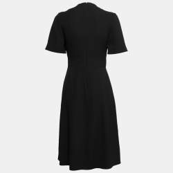 Pre Owned Burberry Black Silk D-Ring Detail Short Sleeve Dress S
