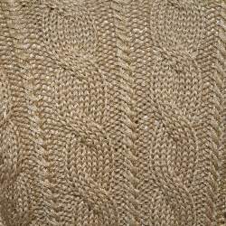 Pre Owned Burberry Gold Cable Knit Cropped Cardigan M