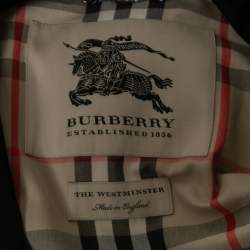 Pre Owned Burberry Black Cotton Double Breasted Belted Trench Coat M