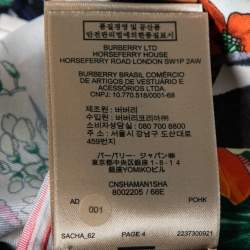 Pre Owned Burberry Multicolor Graffiti Archive Scarf Print Silk Belted Shirt Dress XS