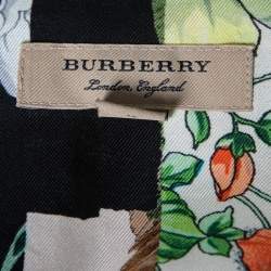 Pre Owned Burberry Multicolor Graffiti Archive Scarf Print Silk Belted Shirt Dress XS
