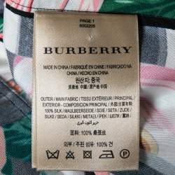 Pre Owned Burberry Multicolor Graffiti Archive Scarf Print Silk Belted Shirt Dress XS