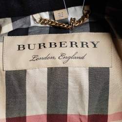 Pre Owned Burberry Black Wool Dawsmere Button Front Coat L