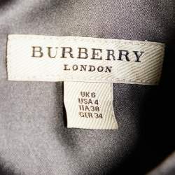 Pre Owned Burberry Grey Silk Satin Button Front Shirt S