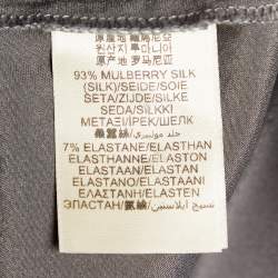Pre Owned Burberry Grey Silk Satin Button Front Shirt S