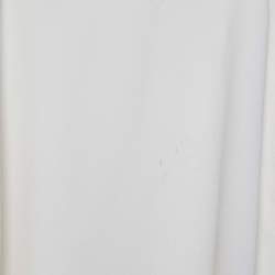 Pre Owned Burberry White Crepe Short Sleeve Top M