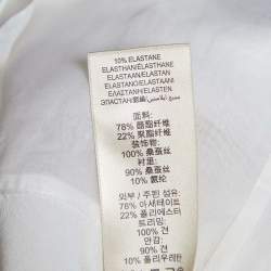 Pre Owned Burberry White Crepe Short Sleeve Top M