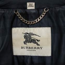 Pre Owned Burberry Black Synthetic Zip-Front Quilted Jacket M
