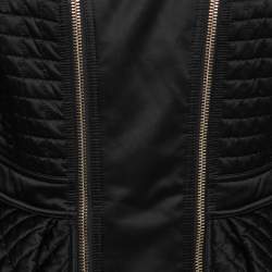 Pre Owned Burberry Black Synthetic Zip-Front Quilted Jacket M