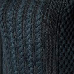 Burberry Brit Prussian Blue Wool & Cotton Cable Knit Sweater S
