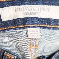 Pre Owned Burberry Brit Navy Blue Denim Flared High Rise Jeans M Waist 28.5"