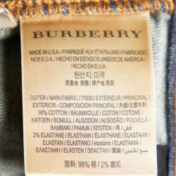 Pre Owned Burberry Brit Navy Blue Denim Flared High Rise Jeans M Waist 28.5"