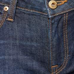 Pre Owned Burberry Brit Navy Blue Denim Flared High Rise Jeans M Waist 28.5"