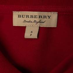 Pre Owned Burberry Red Cotton Polo T-Shirt S