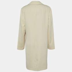 Pre Owned Burberry Vintage Beige Button Front Long Coat M