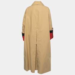 Pre Owned Burberry London Beige Cotton Button Front Oversized Trench Coat S