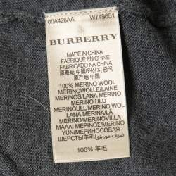 Burberry Charcoal Grey Wool Knit Button Front Cardigan XS