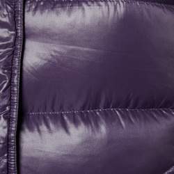 Pre Owned Burberry Purple Synthetic Quilted Puffer Jacket M