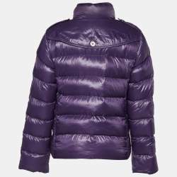 Pre Owned Burberry Purple Synthetic Quilted Puffer Jacket M