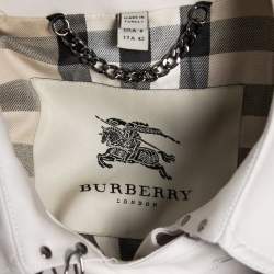 Pre Owned Burberry Pale Grey Cotton Belted Trench Coat M