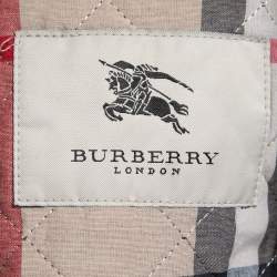 Pre Owned Burberry Black Synthetic Quilted Belted Jacket M