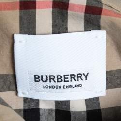 Pre Owned Burberry Beige Nova Check Patterned Cotton Pocketed Shirt L