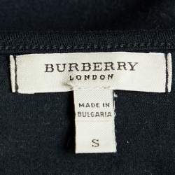 Burberry Black Cotton Contrast Elbow Detail Long Sleeve T-Shirt S