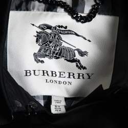 Pre Owned Burberry Black Synthetic Pleated Trench Coat M