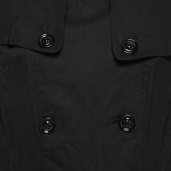 Pre Owned Burberry Black Synthetic Pleated Trench Coat M