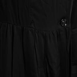 Pre Owned Burberry Black Synthetic Pleated Trench Coat M
