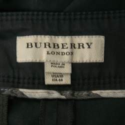Pre Owned Burberry Black Cotton Cropped Trousers M