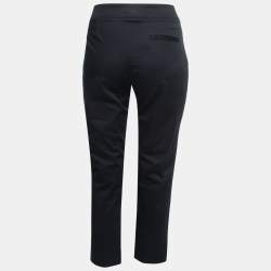 Pre Owned Burberry Black Cotton Cropped Trousers M