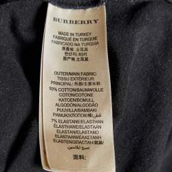Burberry Brit Black Cotton Knit Nova Check Detail Roundneck T-Shirt M