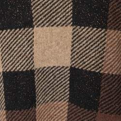 Pre Owned Burberry Brown Checkered Wool Knit Sweater Dress XL
