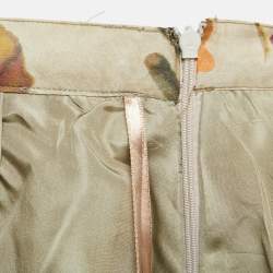 Pre Owned Burberry Multicolor Printed Silk Pleated Skirt S