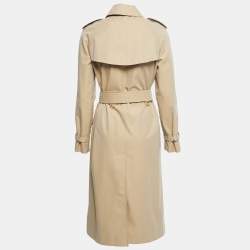 Pre Owned Burberry Beige Gabardine Belted Trench Coat S