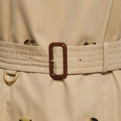 Pre Owned Burberry Beige Gabardine Belted Trench Coat S