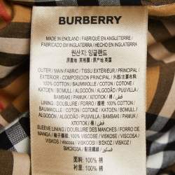 Pre Owned Burberry Beige Gabardine Belted Trench Coat S