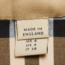 Pre Owned Burberry Beige Gabardine Belted Trench Coat S