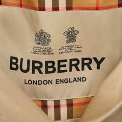 Pre Owned Burberry Beige Gabardine Belted Trench Coat S