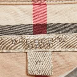 Pre Owned Burberry Brit Beige Nova Check Cotton Shirt XS