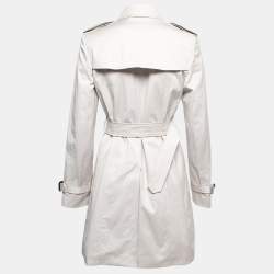 Pre Owned Burberry Beige Gabardine Belted Trench Coat S