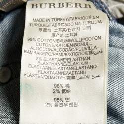 Pre Owned Burberry Navy Blue Denim Zipper Hem Detail Burrington Jeans S Waist 28"