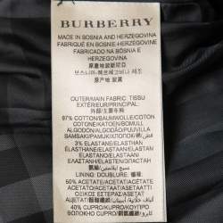 Pre Owned Burberry Black Cotton Belted Trench Coat S