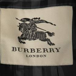 Pre Owned Burberry Black Cotton Belted Trench Coat S