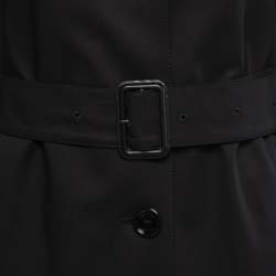 Pre Owned Burberry Black Cotton Belted Trench Coat S