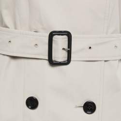 Pre Owned Burberry Stone Beige Gabardine Short Trench Coat S